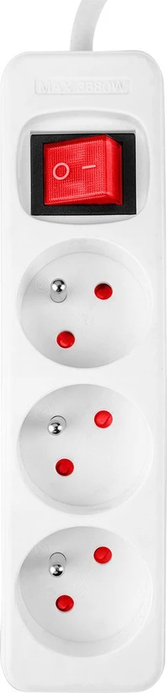 Przedłużacz Prailginimo laidas 5 m, 3 x 1,5 mm2, 3G, baltas, ĮJUNGTA/IŠJUNGTA