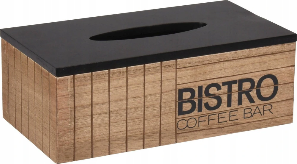 Neo BISTROT Servetėlių dėžutė - Juoda, MDF, 25 x 13.5 x 9 cm
