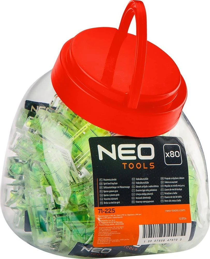 Poziomnica, NEO raktų pakabuko gulsčiukas, 80 vnt. kartotinis.