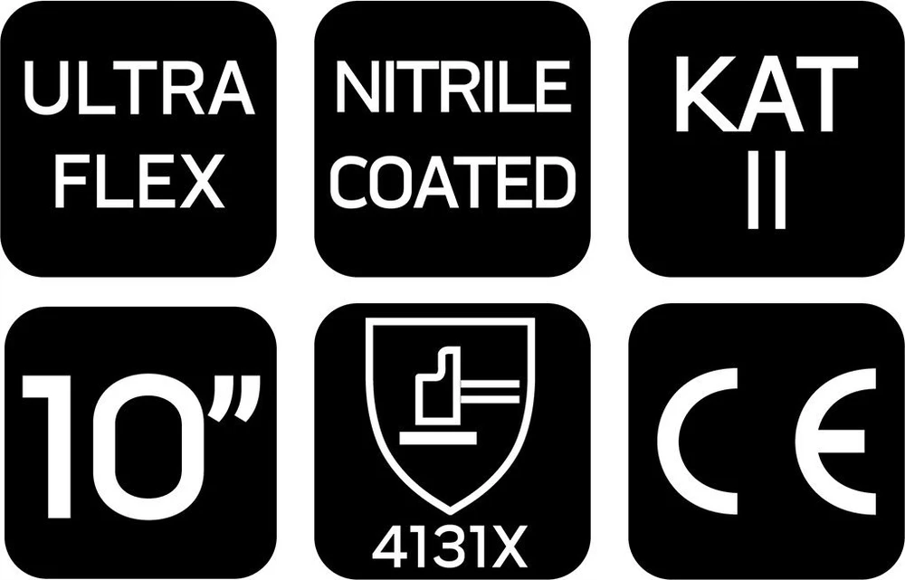 Rękawice „Ultraflex“ darbo pirštinės, nailono ir spandekso mišinys, polinitrilo danga (putplastis), 4131X, 10 dydis