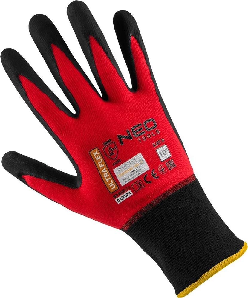 Rękawice „Ultraflex“ darbo pirštinės, nailono ir spandekso mišinys, polinitrilo danga (putplastis), 4131X, 10 dydis
