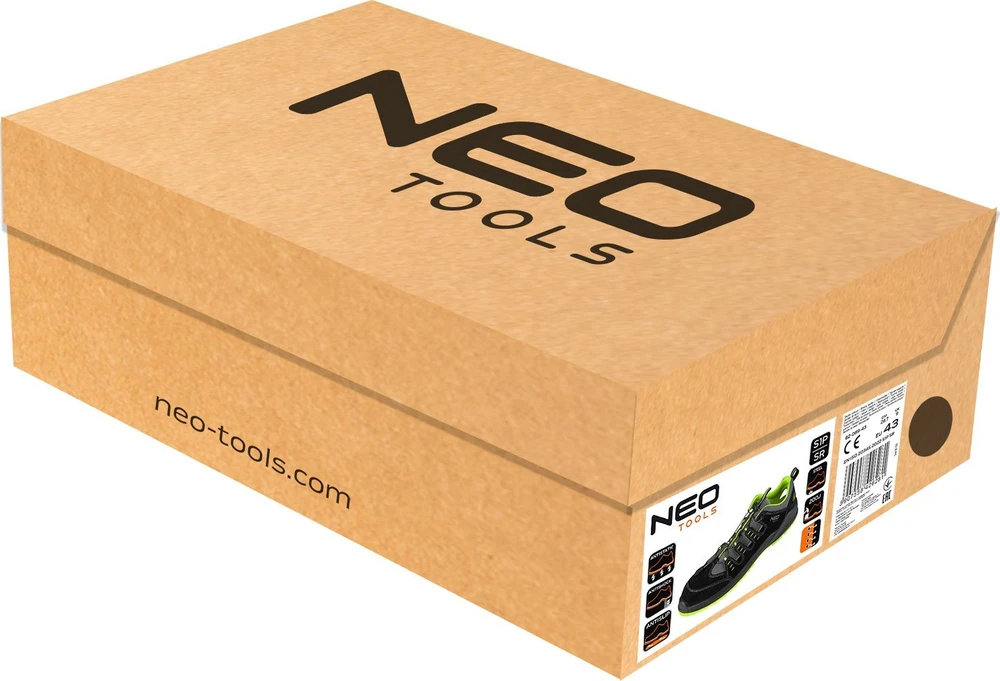 Neo Tools Sandalai S1P SR darbo sandalai, plieninė nosis, plieno nepraduriamas vidpadis, 43 dydis