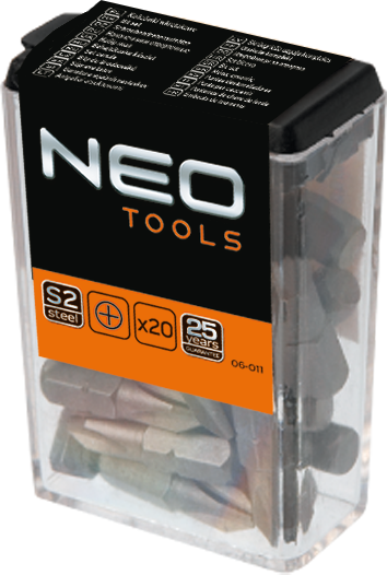 Atsuktuvų antgalių komplektas NEO PH2 25 mm (20 vnt.)