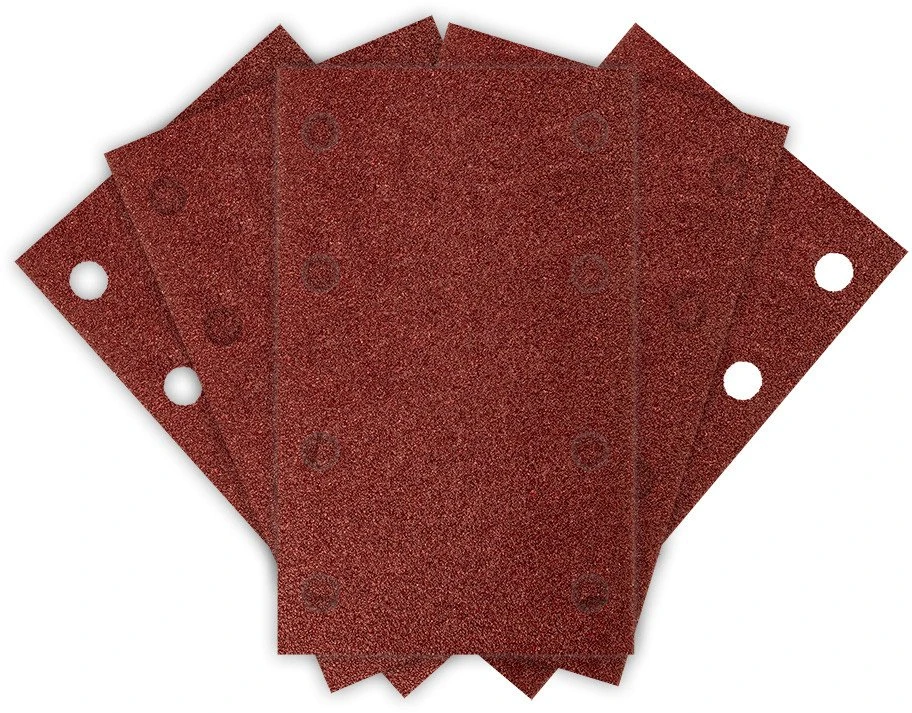 Papier Stačiakampis švitrinis popierius, 8 skylutės, 130 x 80 mm, P80, skirtas 04-623, 5 vnt.