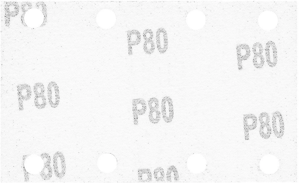 Papier Stačiakampis švitrinis popierius, 8 skylutės, 130 x 80 mm, P80, skirtas 04-623, 5 vnt.