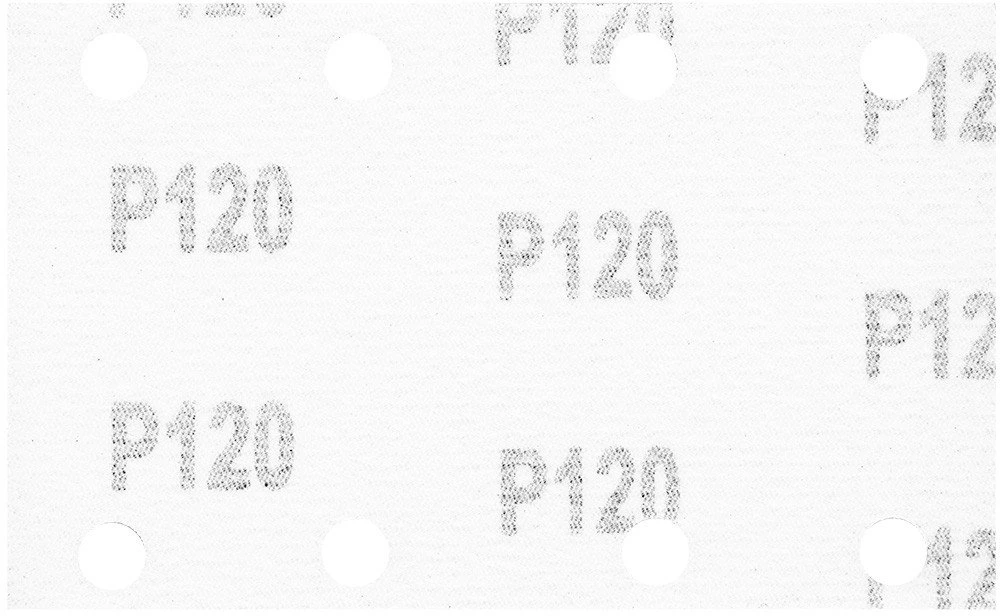 Papier Stačiakampis švitrinis popierius, 8 skylutės, 130 x 80 mm, P120, skirtas 04-623, 5 vnt.