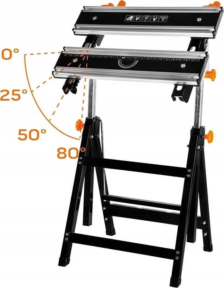Neo Tools Stół Reguliuojamas aliuminio darbastalis 60 x 58 x 77–107 cm