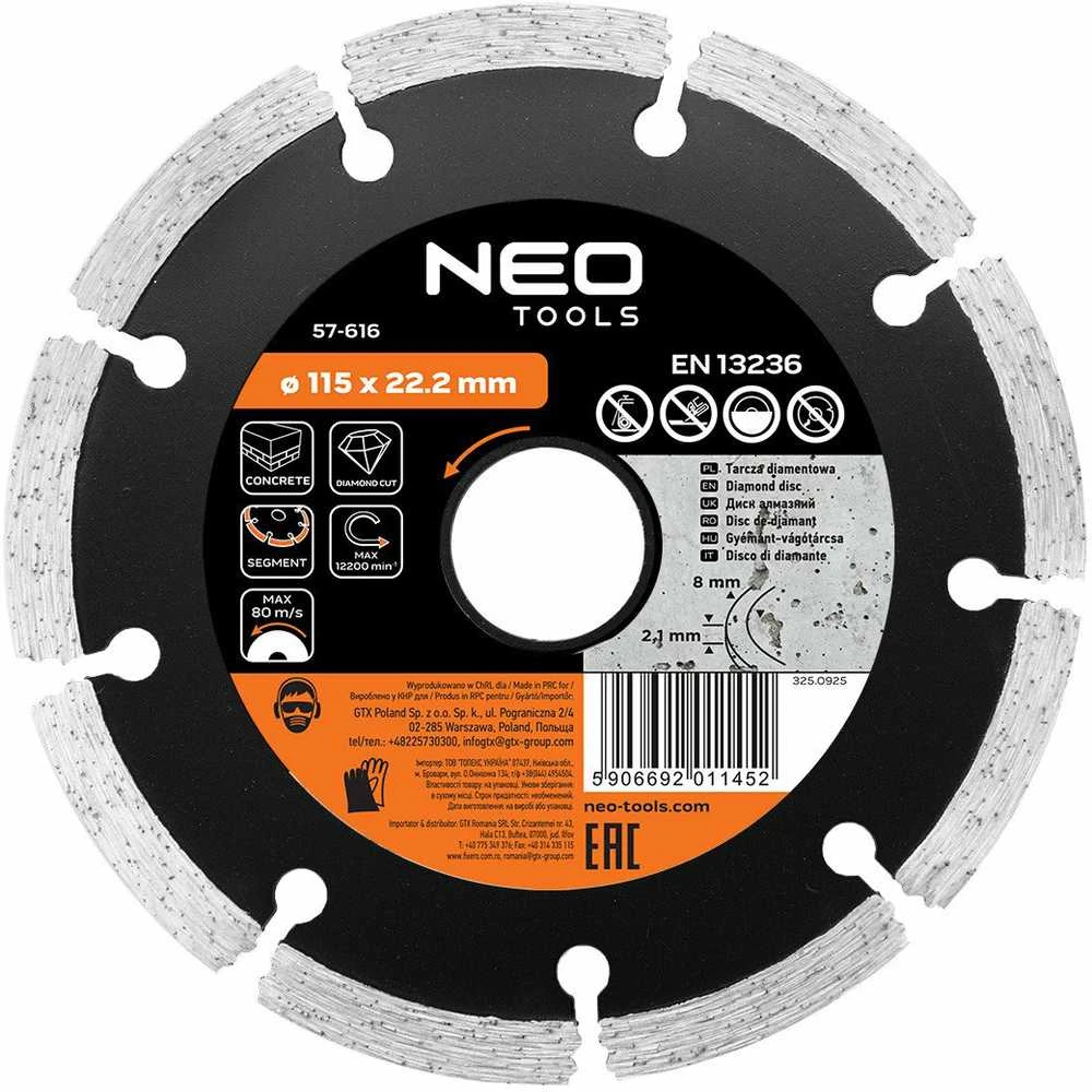 Tarcza Deimantinis diskas 115 x 22,2 mm, segmentuotas
