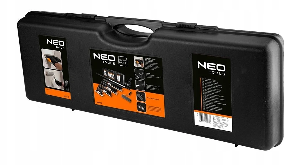 Neo Tools Rinkinys Tinkavimo glaistyklės, teleskopinė rankena, adapteris, tinkavimo volelis, supakuotas dėžėje