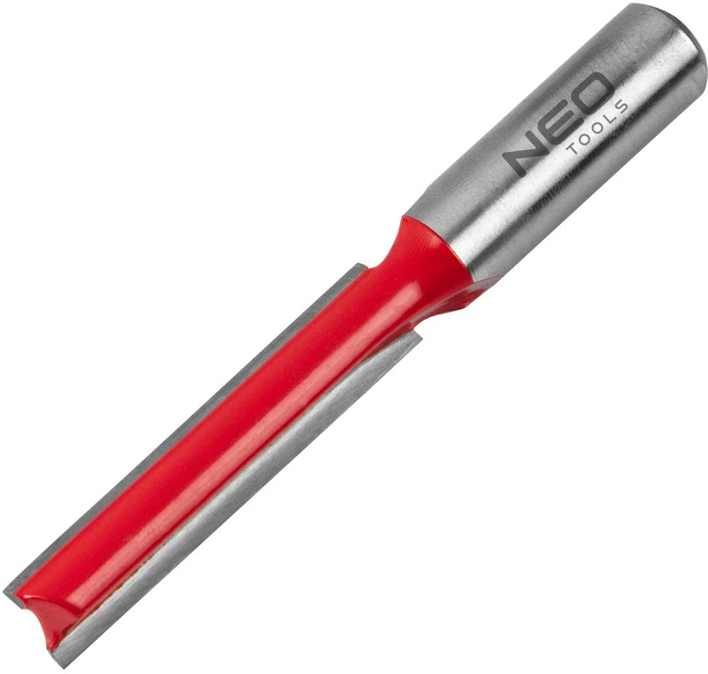 Neo Tools Ilgas dviejų griovelių galinis freza, TCT, 10 x 50 mm, 8 mm kotas