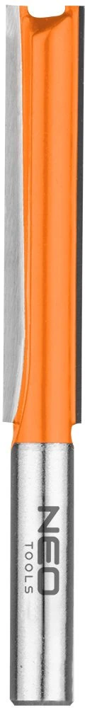 Neo Tools Ilgas dviejų griovelių galinis freza, TCT, 10 x 50 mm, 8 mm kotas