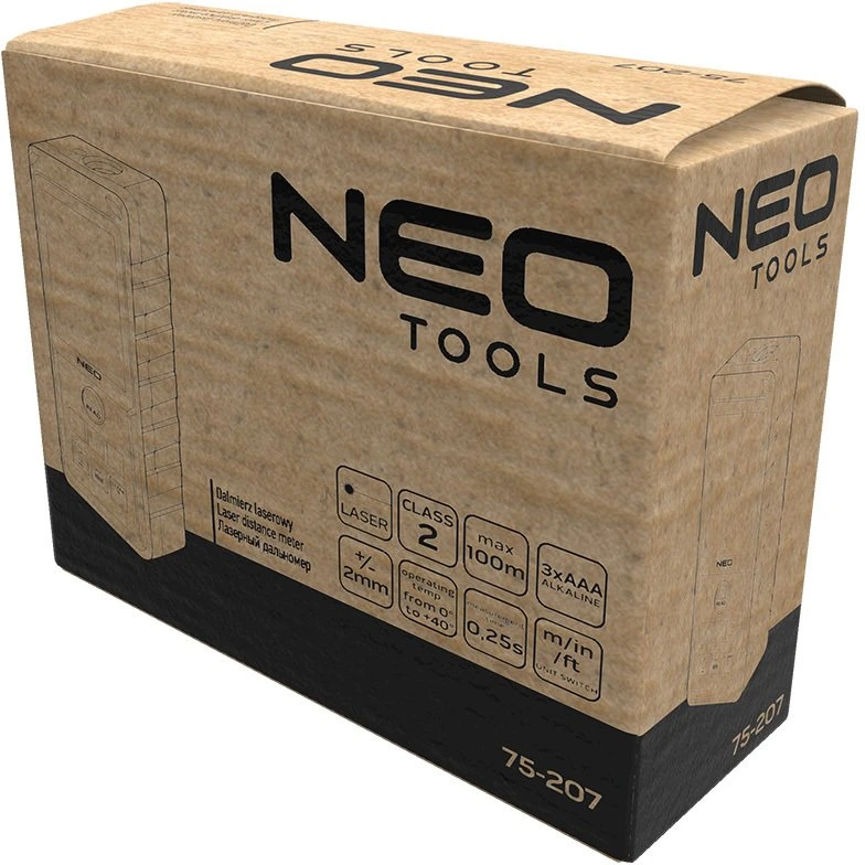 Neo Tools Dalmierz Lazerinis atstumo ieškiklis, 100 m veikimo nuotolis, IP54
