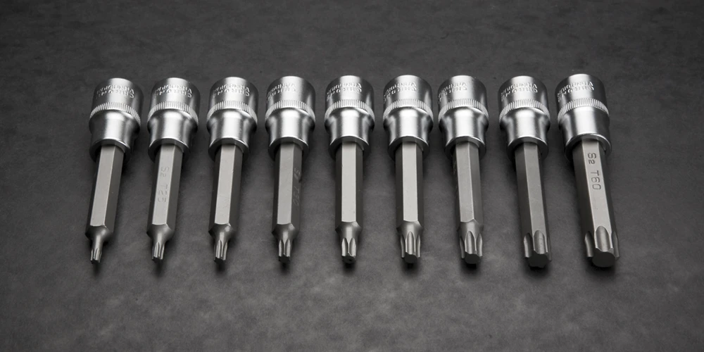 Neo Tools 9 dalių Torx antgalių rinkinys su 100 mm ilgintu