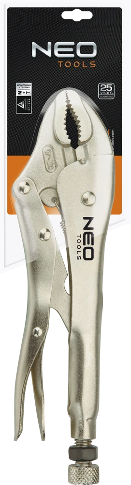 Szczypce 250 mm universalios fiksavimo replės, apvaliais žandikauliais