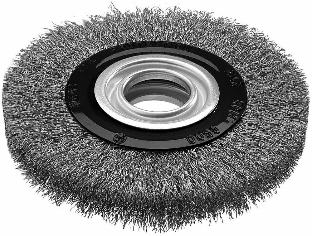 Szczotka Vielinis diskinis šepetys 125 x 20 mm, gofruota viela, INOX