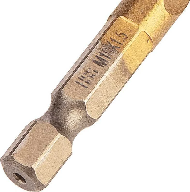Grąžtas Wiertło HSS TiN sriegiklis, M10 x 1,5 mm, šešiakampis