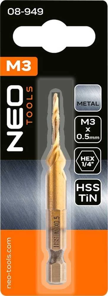 Grąžtas Wiertło HSS TiN sriegiklis, M3 x 0,5 mm, šešiakampis