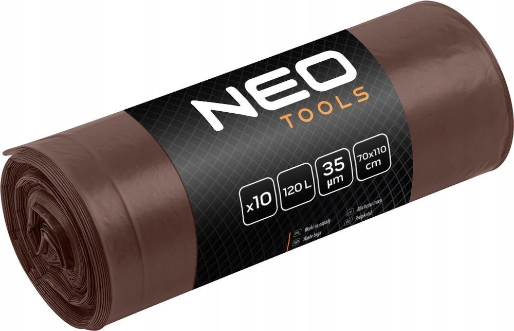 Neo Worki Atliekų maišai 120 l, rudi, 35 mikronai, 10 vnt.