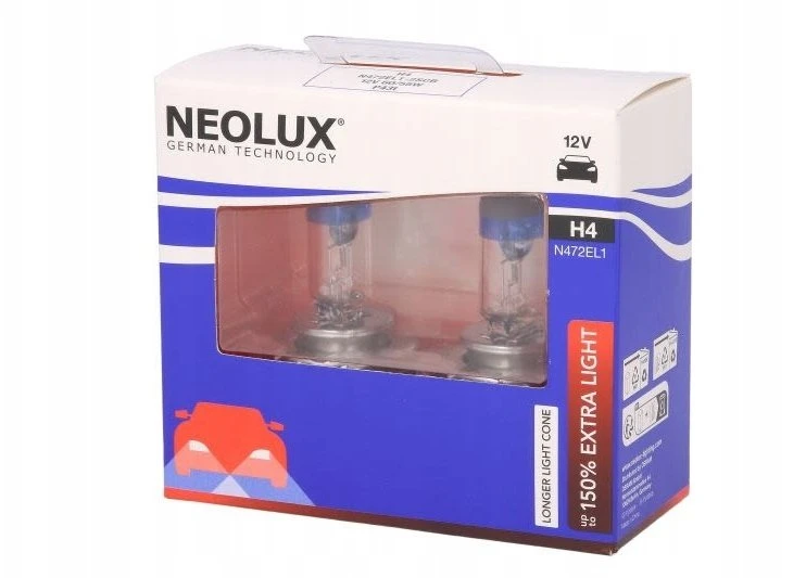 „Neolux H4 Extra Light“ 2 vnt. pakuotėje | Halogeninės lemputės | 12 V, 60/55 W