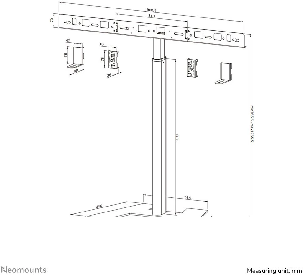 Laikiklis NEOMOUNTS VIDEOBAR FLOOR STAND, VESA, MAX 10 KG, UNIVERSAL