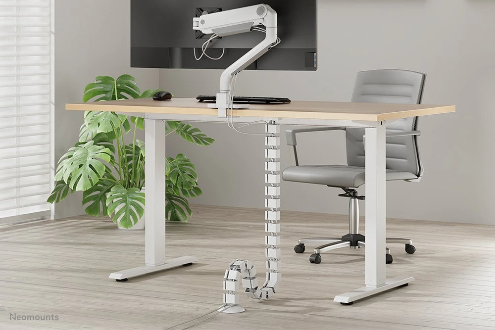 Laikiklis NEOMOUNTS CABLE SPINE ORGANIZER FOR SIT/STAND DESK FRAMES, MAGNET MOUNTED, Baltas