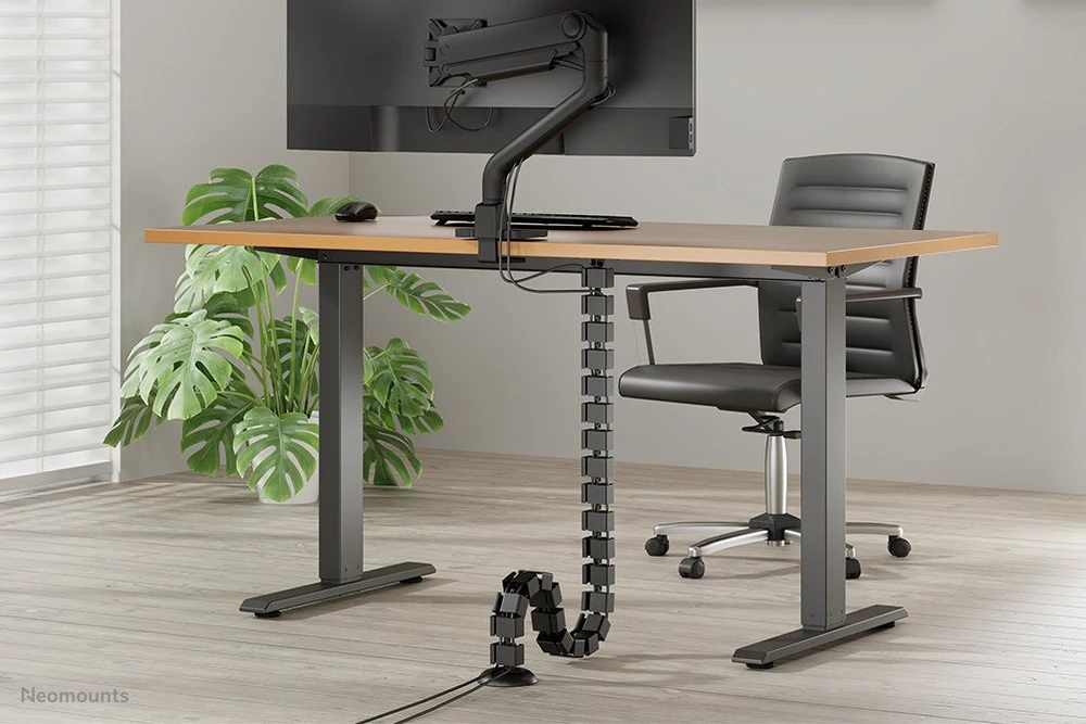 NEOMOUNTS CABLE SPINE ORGANIZER FOR SIT/STAND DESK FRAMES, SCREW MOUNTED, Juodas