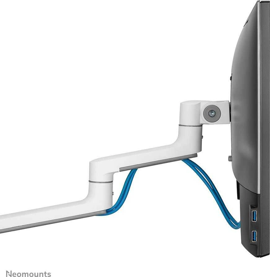 Laikiklis NEOMOUNTS SCREEN STALO MONTAVIMAS DVIEJIEMS MONITORIAMS, Baltas (CLAMP+GROMMET)