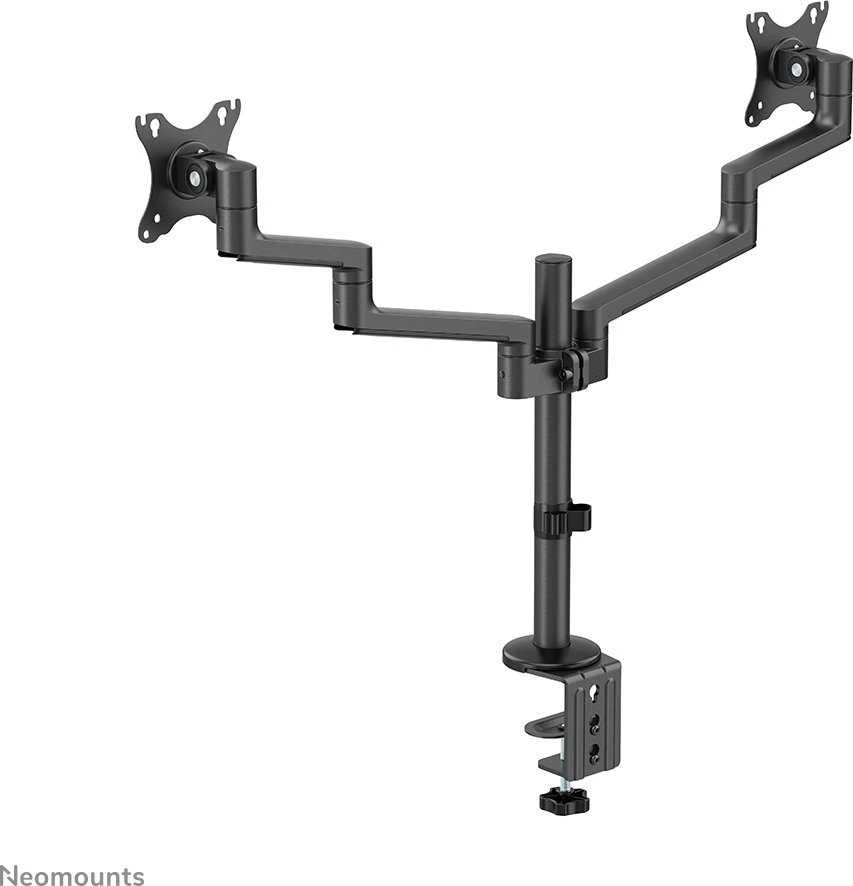 Laikiklis NEOMOUNTS SCREEN STALO MONTUVAS DVIEM EKRANAMS, Juodas (CLAMP+GROMMET)