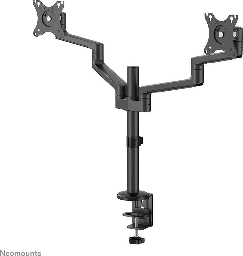 Laikiklis NEOMOUNTS SCREEN STALO MONTUVAS DVIEM EKRANAMS, Juodas (CLAMP+GROMMET)