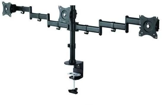 Laikiklis Neomounts by Newstar Select Tilt/Turn/Rotate Triple Desk Mount (spaustukas) trims 10-27" Monitorius ekranams, reguliuojamo aukščio - Juodas