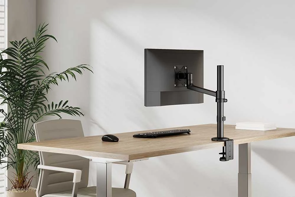 Laikiklis NEOMOUNTS SCREEN DESK MOUNT, Juodas (CLAMP+GROMMET)
