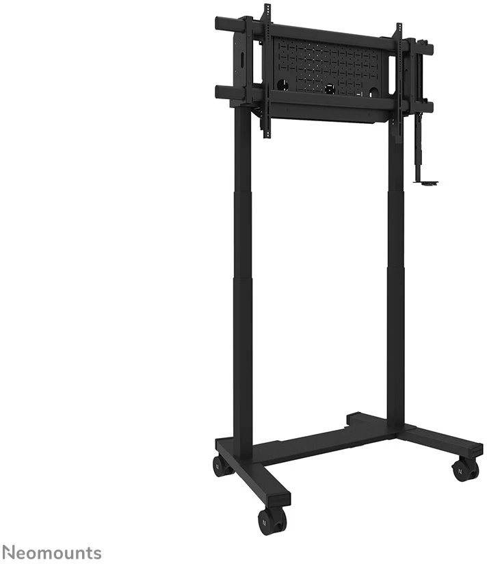 Laikiklis „NEOMOUNTS MOVE LIFT XL“ MOTORIZUOTAS MOBILUSIS STOVAS SU SANDĖLIAVIMO DĖŽE, 10 CM, RATUKAI, GRINDYS – VESA MAX 1200X600