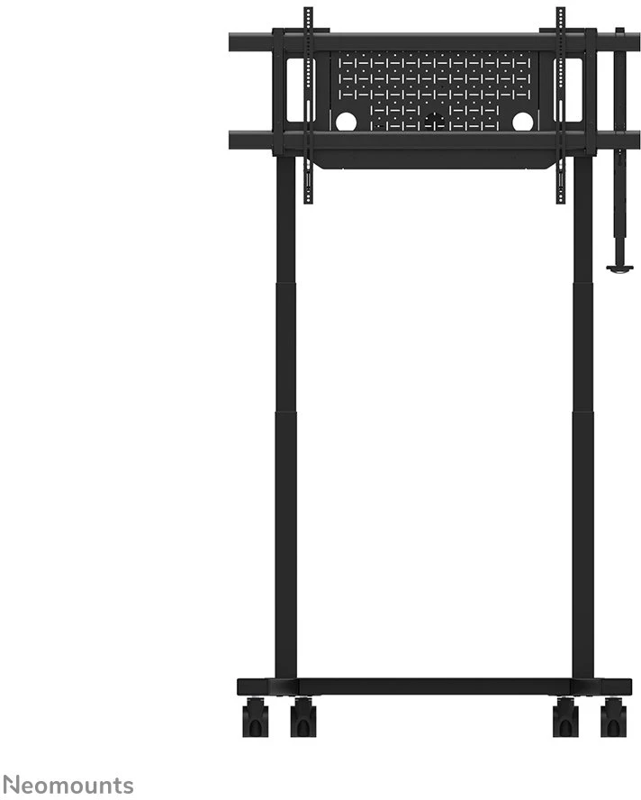 Laikiklis „NEOMOUNTS MOVE LIFT XL“ MOTORIZUOTAS MOBILUSIS STOVAS SU SANDĖLIAVIMO DĖŽE, 10 CM, RATUKAI, GRINDYS – VESA MAX 1200X600