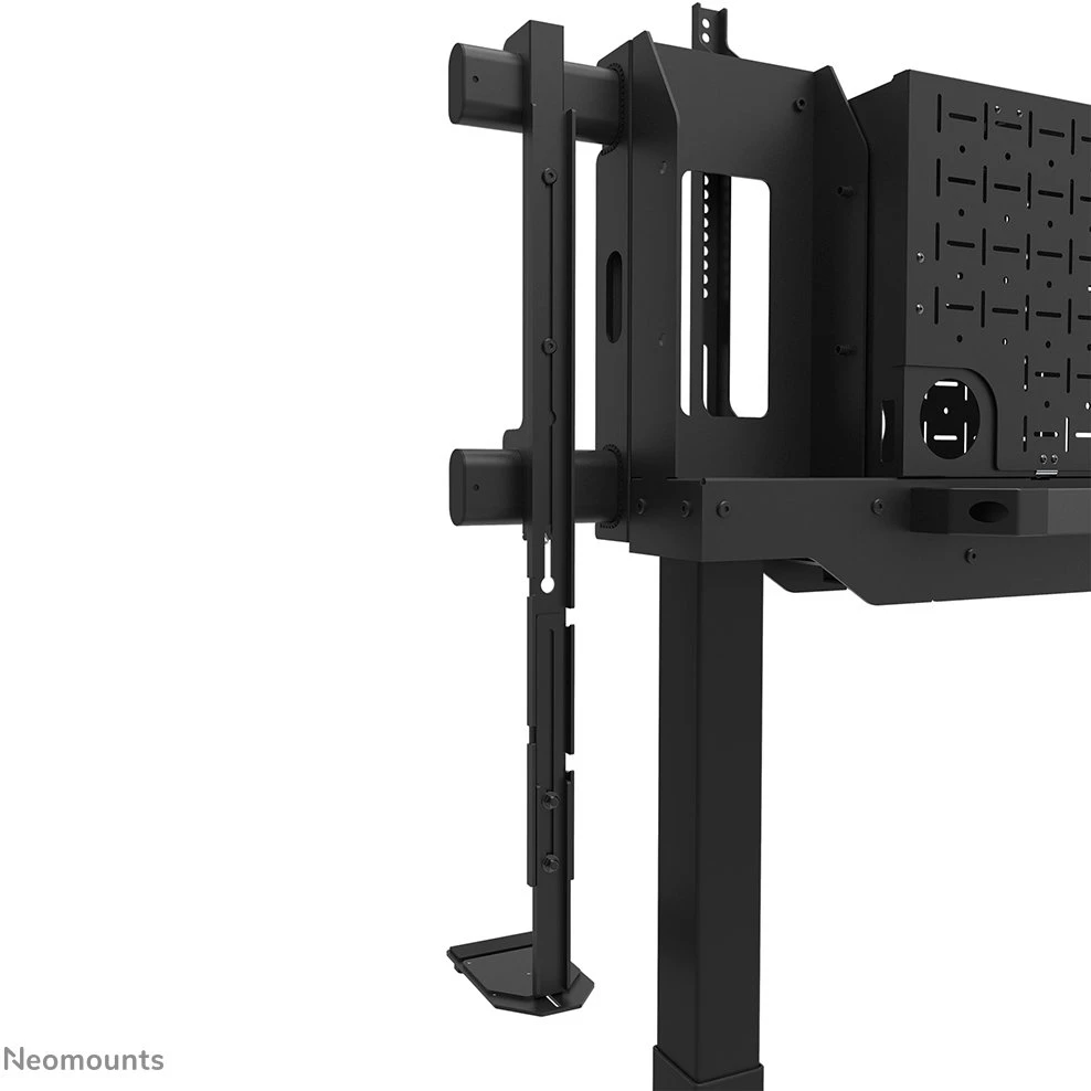 Laikiklis „NEOMOUNTS MOVE LIFT XL“ MOTORIZUOTAS MOBILUSIS STOVAS SU SANDĖLIAVIMO DĖŽE, 10 CM, RATUKAI, GRINDYS – VESA MAX 1200X600