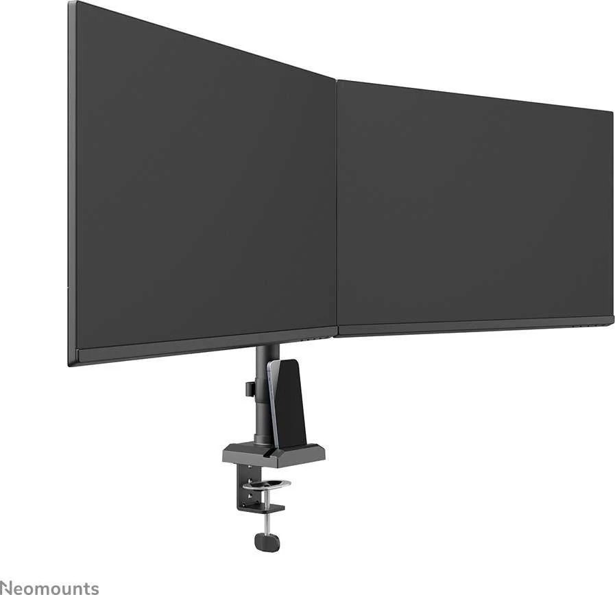 NEOMOUNTS NERO DVIGUBAS PLOKŠČIO EKRANO STALO MONTAVIMAS (TELEFONO LAIKIKLIS + QUICK-FIX spaustukas / GROMMET)