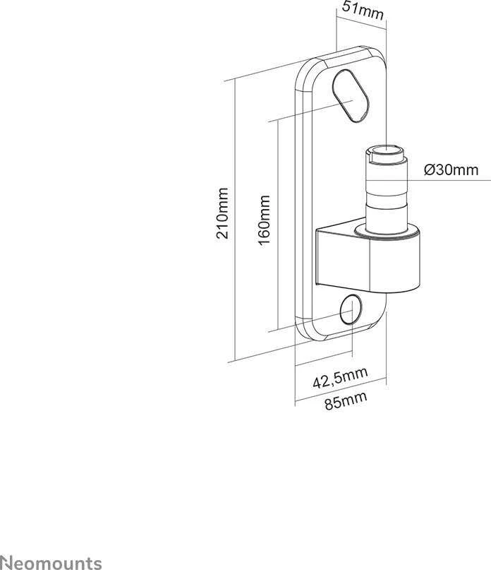 Laikiklis NEOMOUNTS BY NEWSTAR AWL75-450BL WALL ADAPTER FOR DS70-450BL1 AND DS75-450BL2 - Juodas