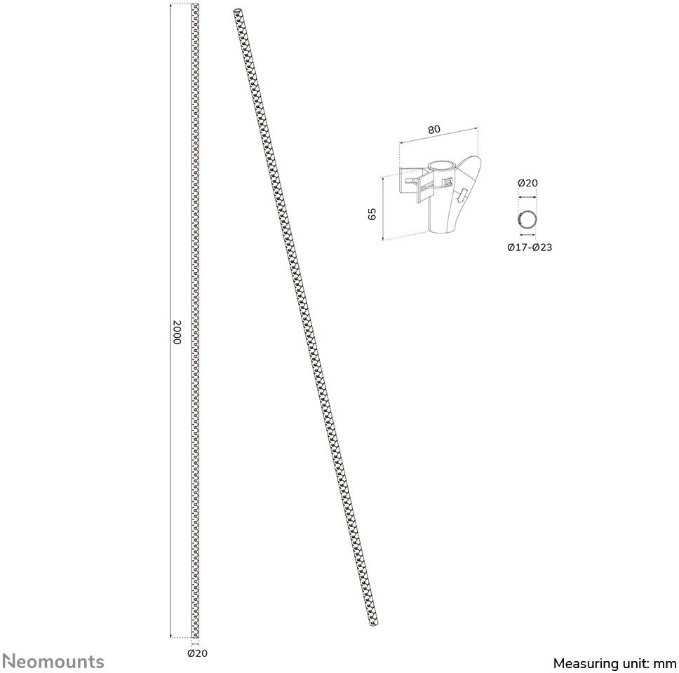 NEOMOUNTS SPIRALINIS KABELIO JUOSTELĖ, 20 MM., KELI KABELIAMS, Juodas