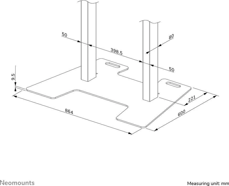 Laikiklis NEOMOUNTS BY NEWSTAR SOLID FLOOR PLATE FOR WL55/FL55-875BL1