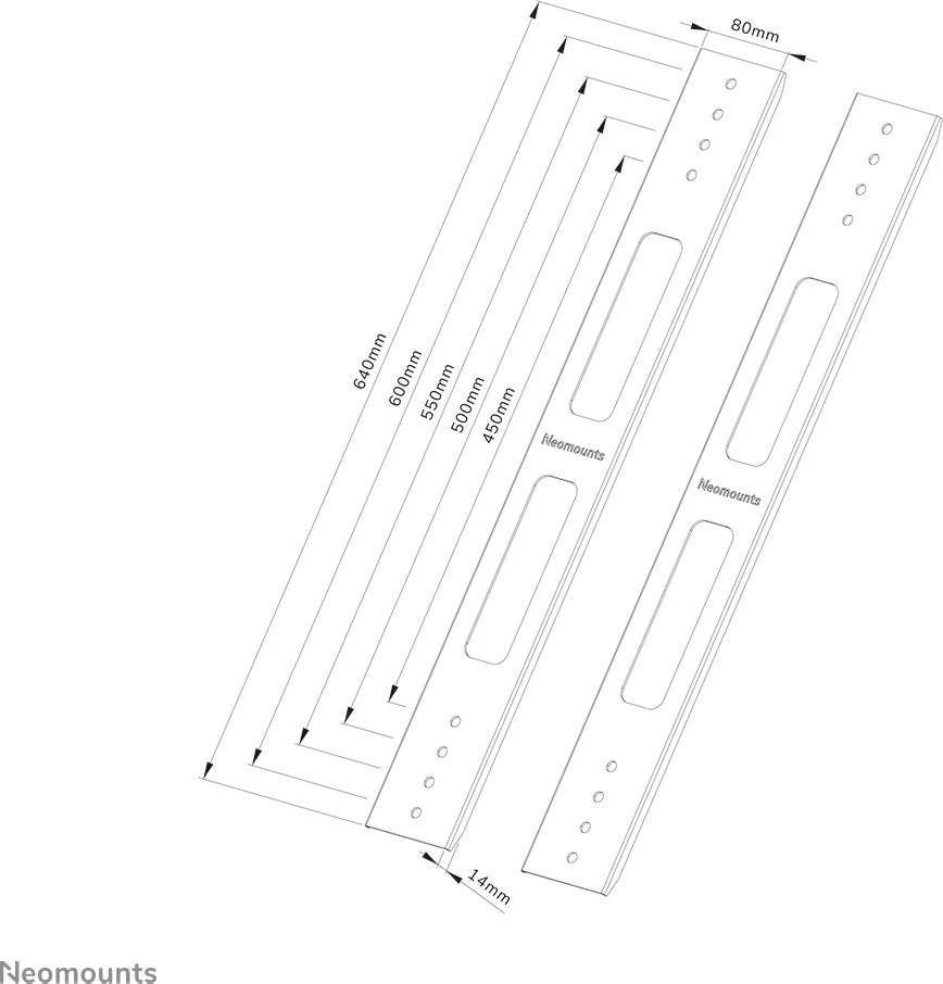 Laikiklis NEOMOUNTS BY NEWSTAR AWL-250BL16 VESA EXTENSION KIT - Juodas