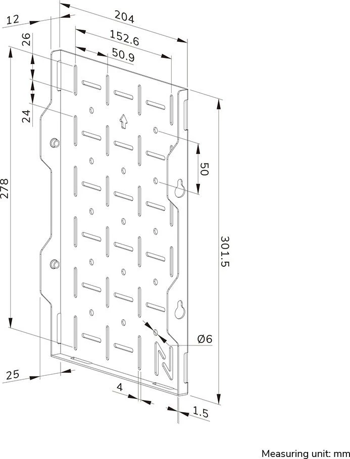 Laikiklis „NEOMOUNTS LEVEL-750“ AV ĮRENGINIŲ LAIKYMO STOVYKLA (SKIRTA „LEVEL-750“ SIENINIAMS LAIKIKLIAMS, GREITAS MONTAVIMAS)