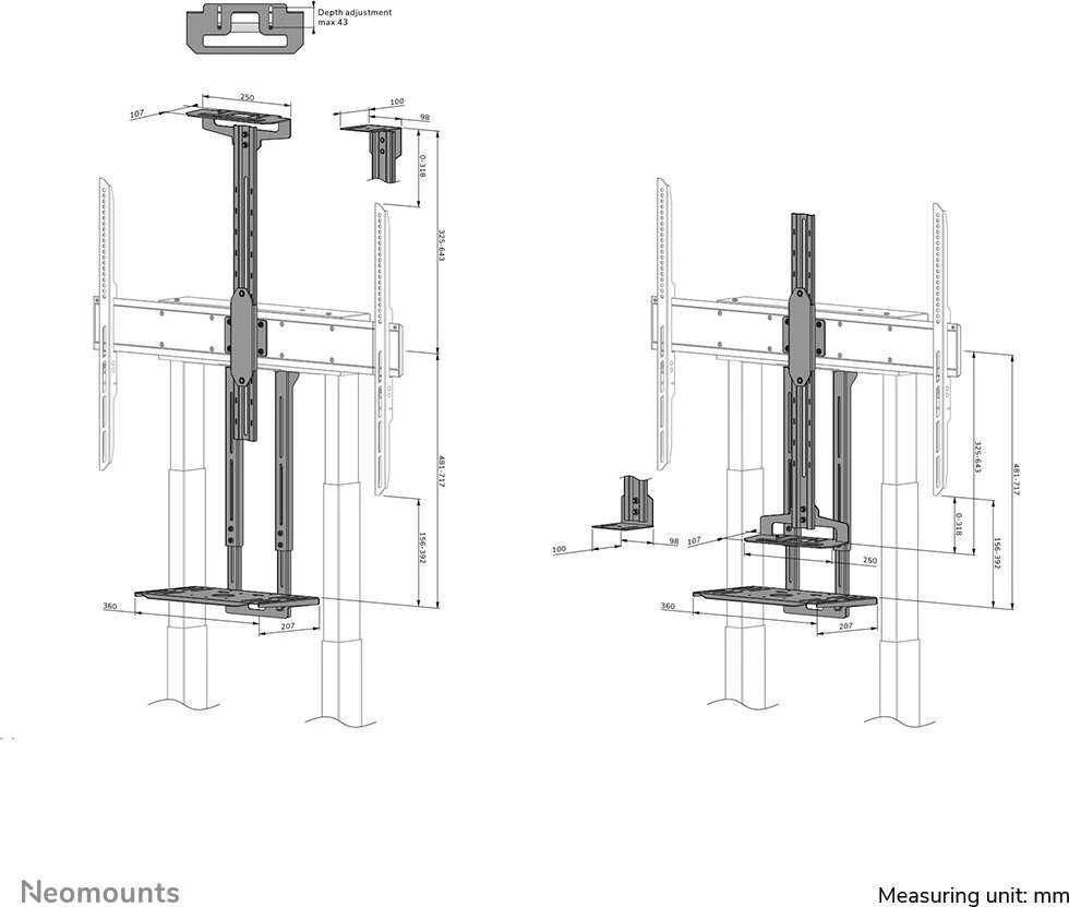 Laikiklis NEOMOUNTS BY NEWSTAR VIDEOBAR KIT CAM- & AV SHELF (INCL.BOSE VB1 & BOSE VB-S ADAPTER FOR FL/WL55-875BL1