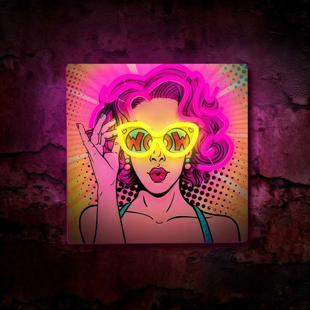 Plastrol Neoninis ART LED šviestuvas POWER WOMAN geltonas-violetinis FLA02 Forever Light