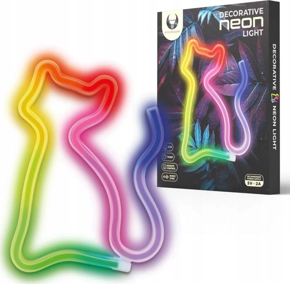 Neoninis LED RGB šviestuvas CAT FLRN03 + RC Forever Light
