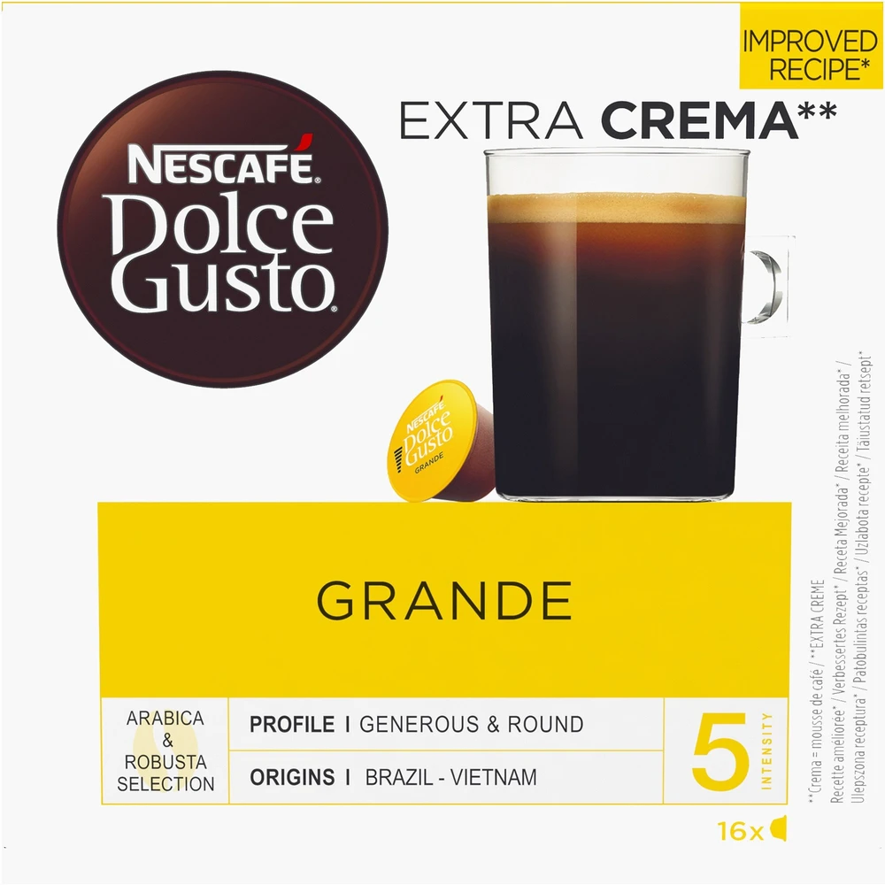 Kavos kapsulės NESCAFE DOLCE GUSTO GRANDE, 16 vnt.