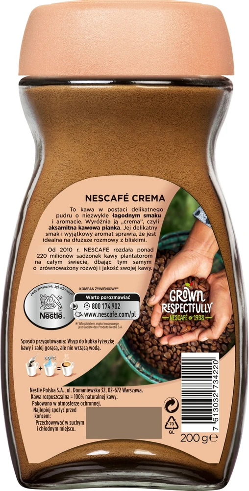 Nescafe KAWA NESCAFE CREMA 200g tirpi