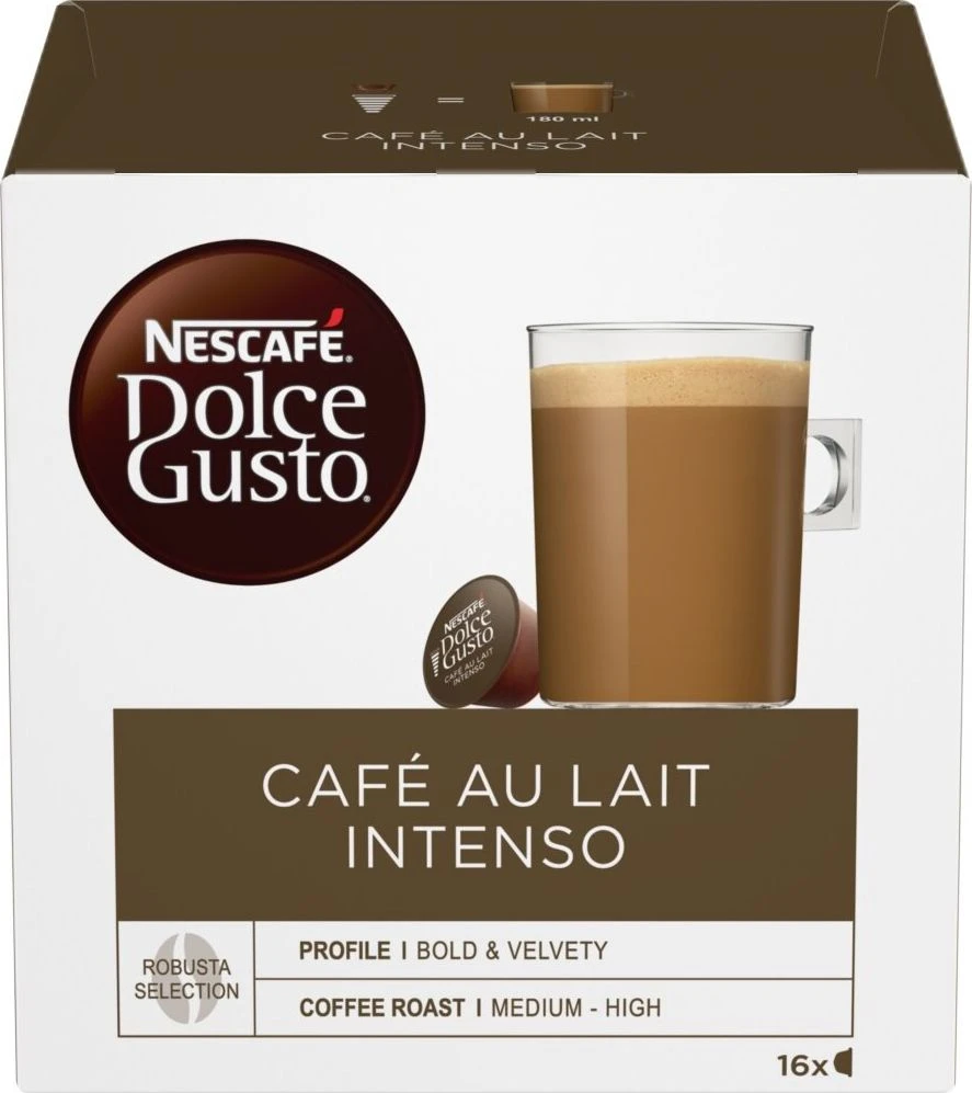 Nescafe Kavos kapsulės DOLCE GUSTO CAFE AU LAIT INTENSO, 16 vnt.