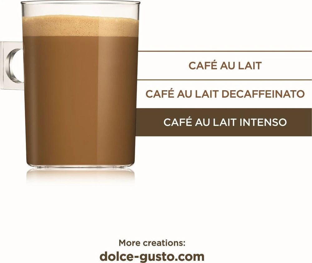 Nescafe Kavos kapsulės DOLCE GUSTO CAFE AU LAIT INTENSO, 16 vnt.