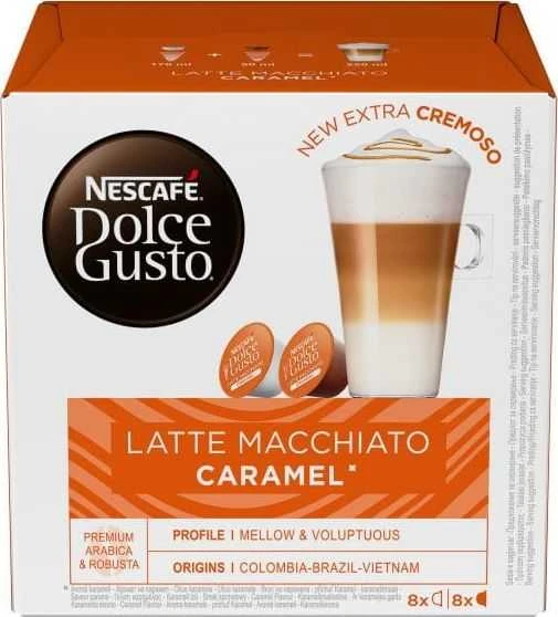 Nescafe Kavos kapsulės DOLCE GUSTO LATTE MACCHIATO CARAMEL, 8+8 vnt.