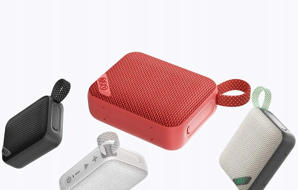 QCY SP2 IP67 Bluetooth Speaker with RGB Backlight ir Stereo Mode - Pilka Žalias