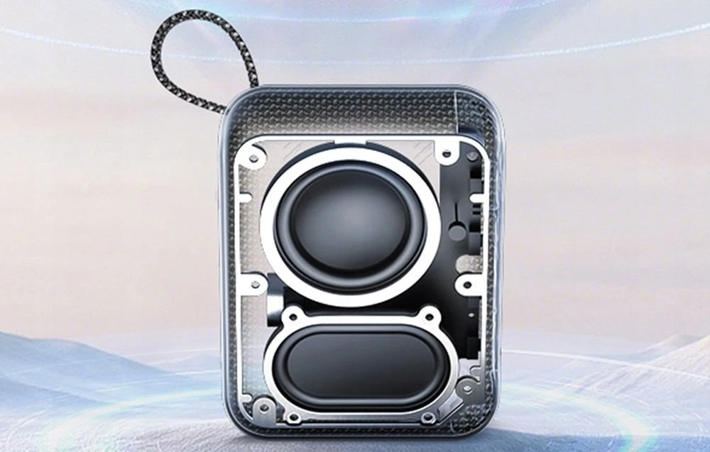 QCY SP2 IP67 Bluetooth Speaker with RGB Backlight ir Stereo Mode - Pilka Žalias